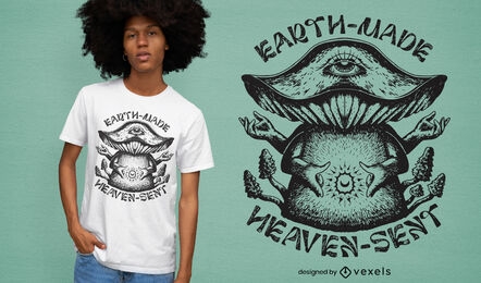 Trippy earth hizo diseño de camiseta con cita de hongo