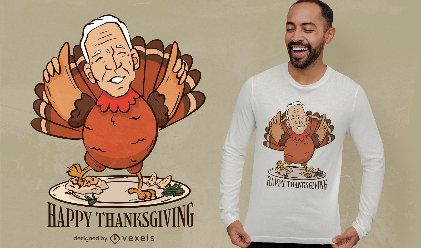 Design da camiseta Biden do Dia de Ação de Graças da Turquia