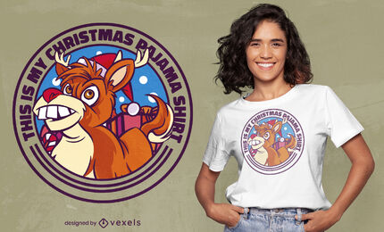 Lustiges Weihnachtspyjama-T-Shirt-Design