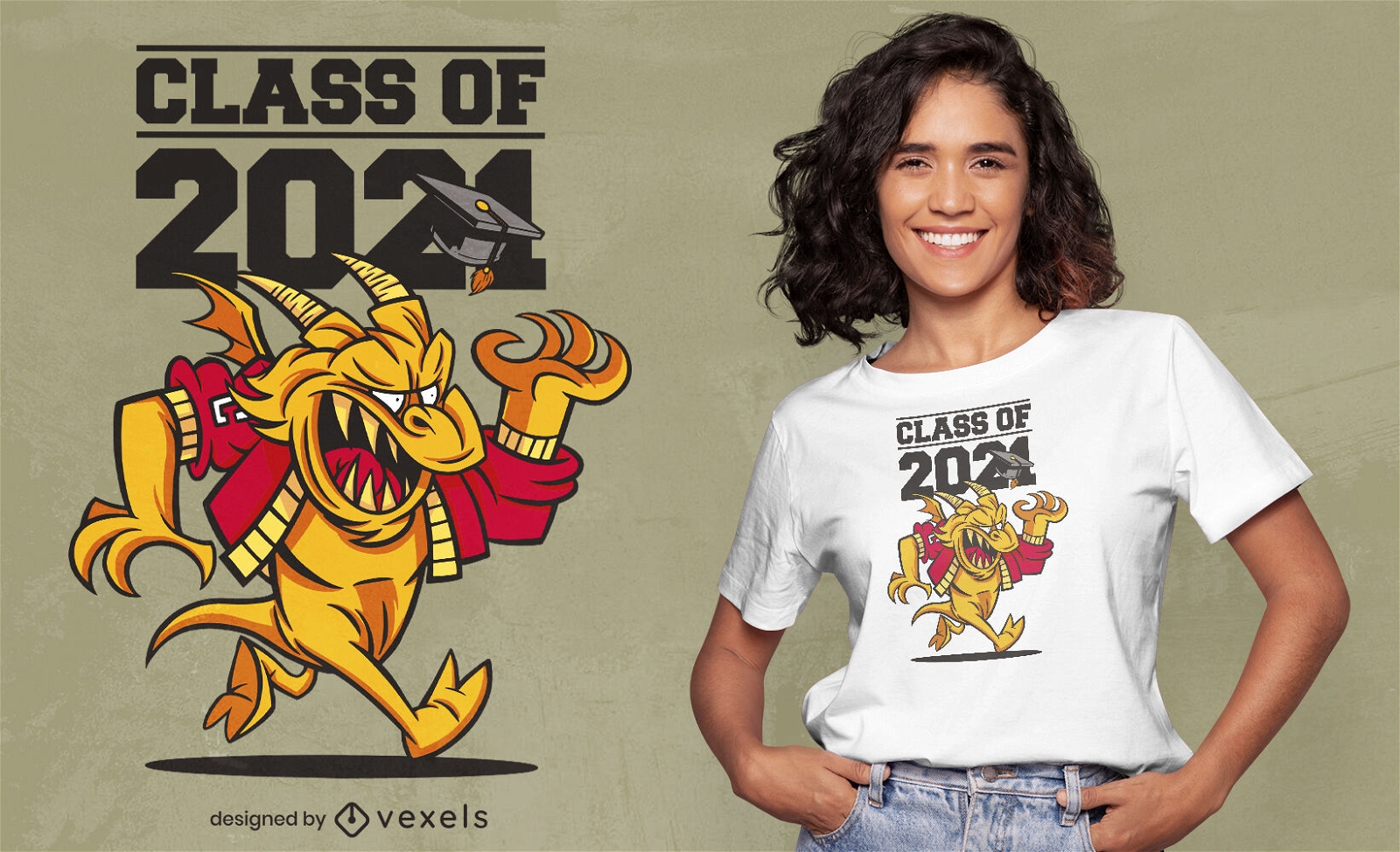 Classe de design de t-shirt de desenho animado de dragão de 2021