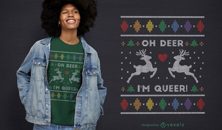Queer ugly Christmas sweater t-shirt design