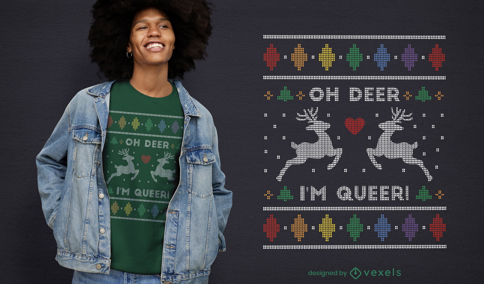 Design de t-shirt de suéter de Natal feio e esquisito