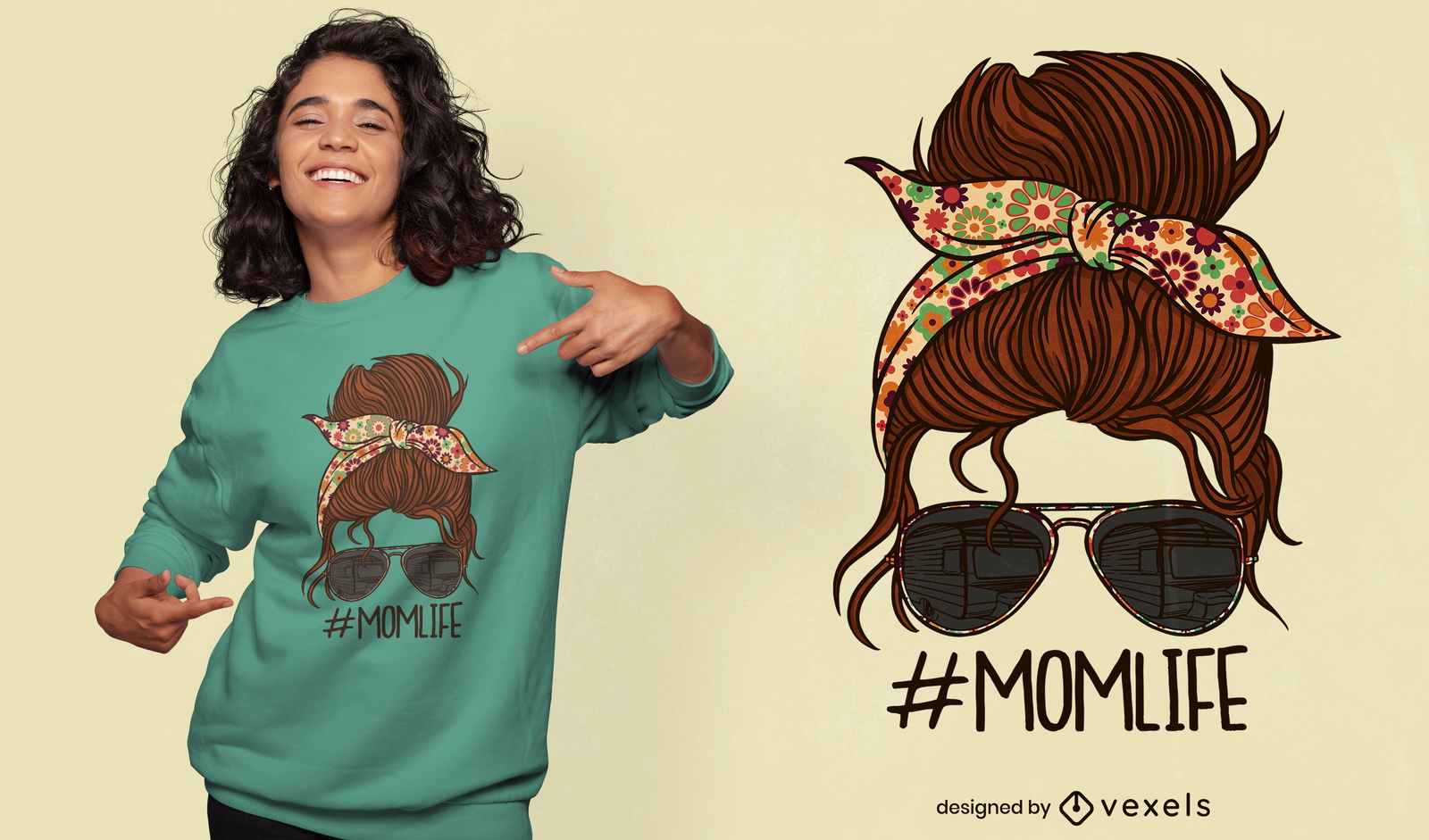 Diseño de camiseta cool mom life