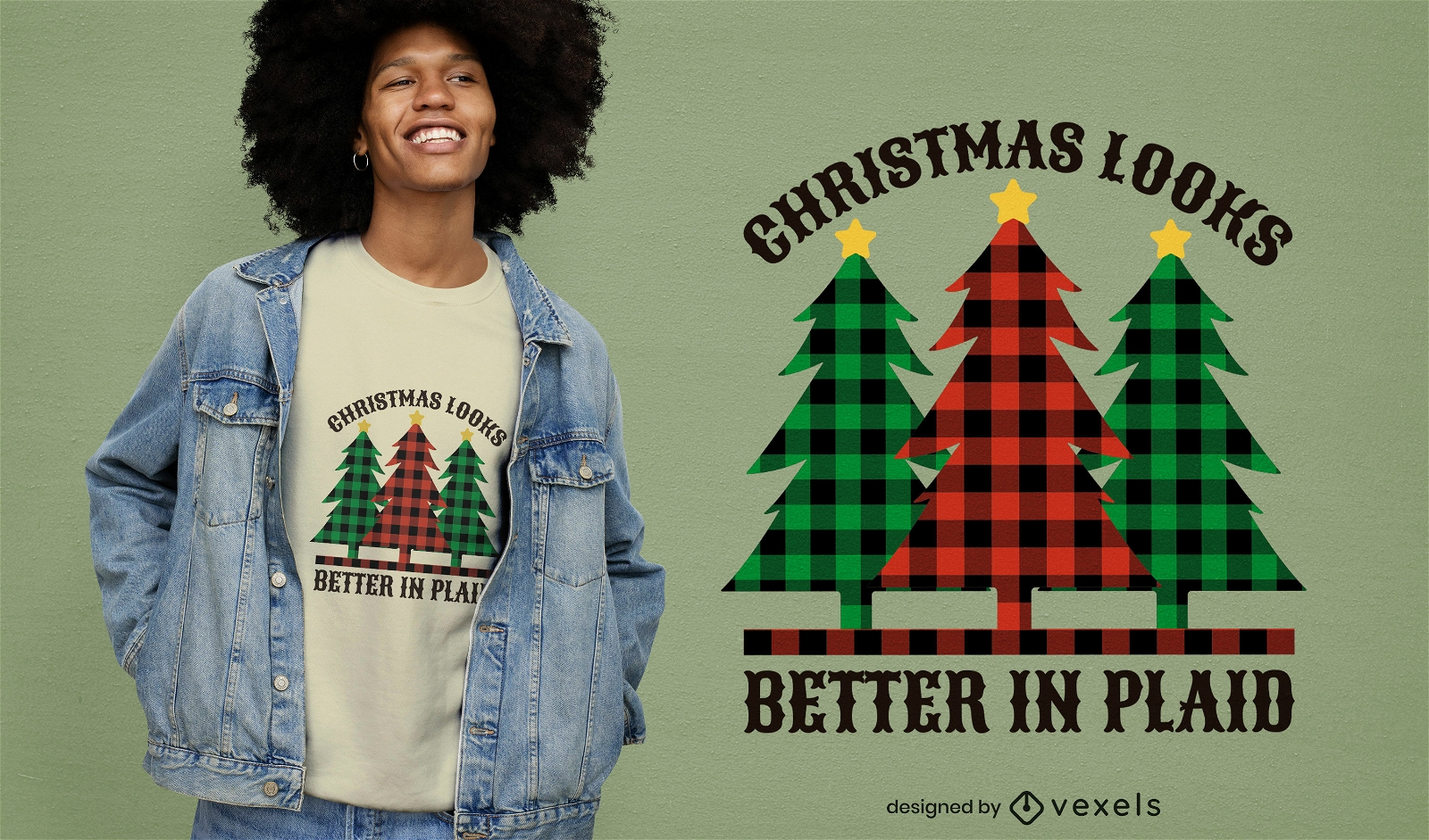 Weihnachtskariertes T-Shirt-Design