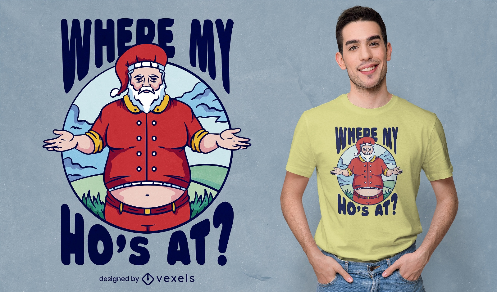 Funny ho's Santa t-shirt design