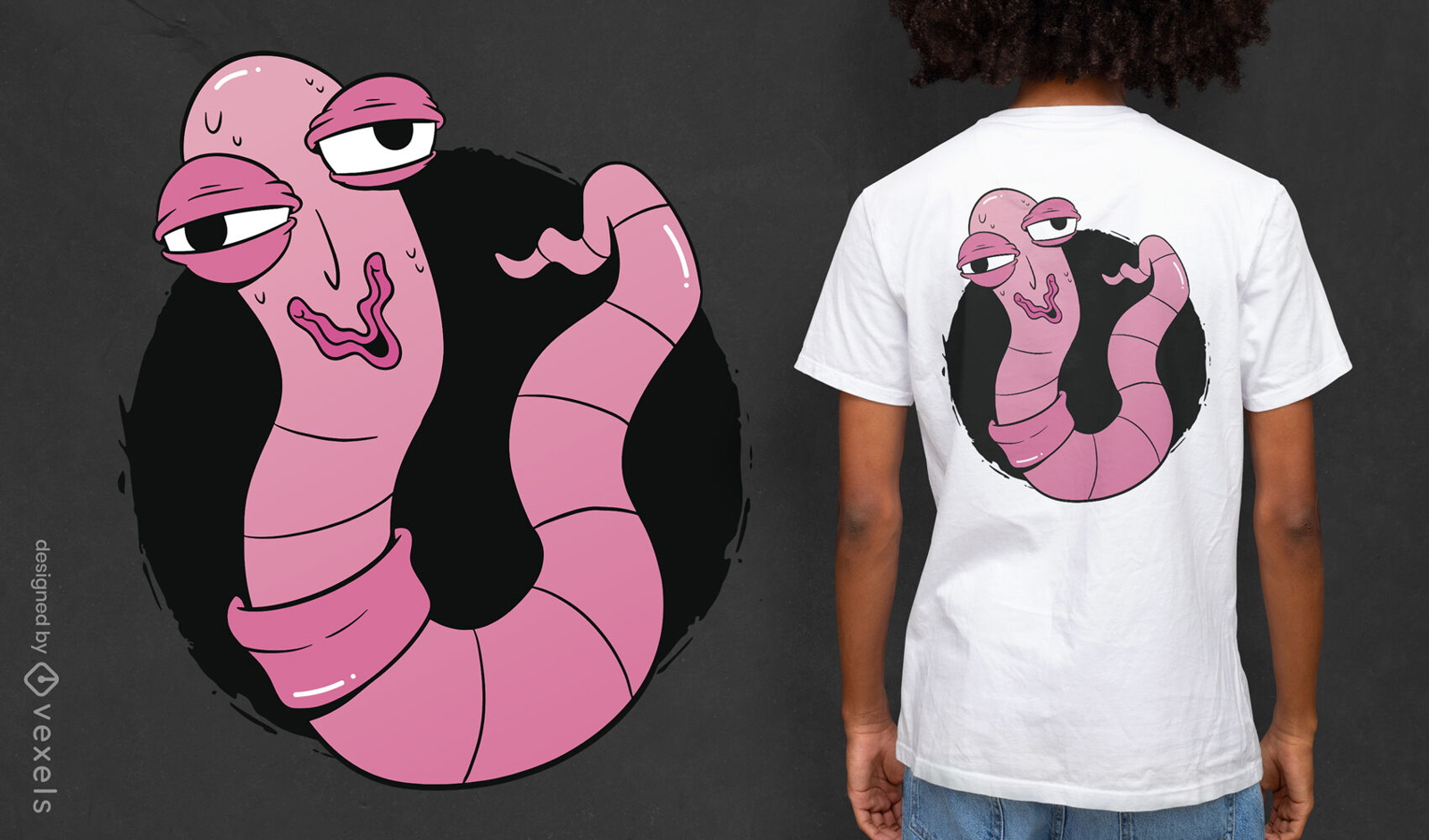 Funny earthworm t-shirt design