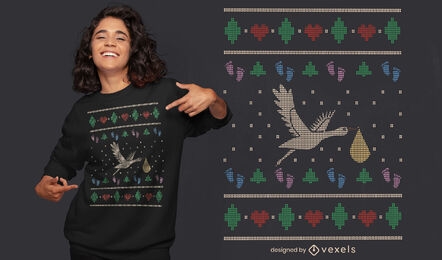 Ugly sweater pregnancy reveal t-shirt design