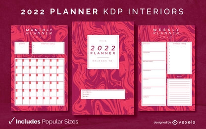 Abstract 2022 planner KDP interior  template
