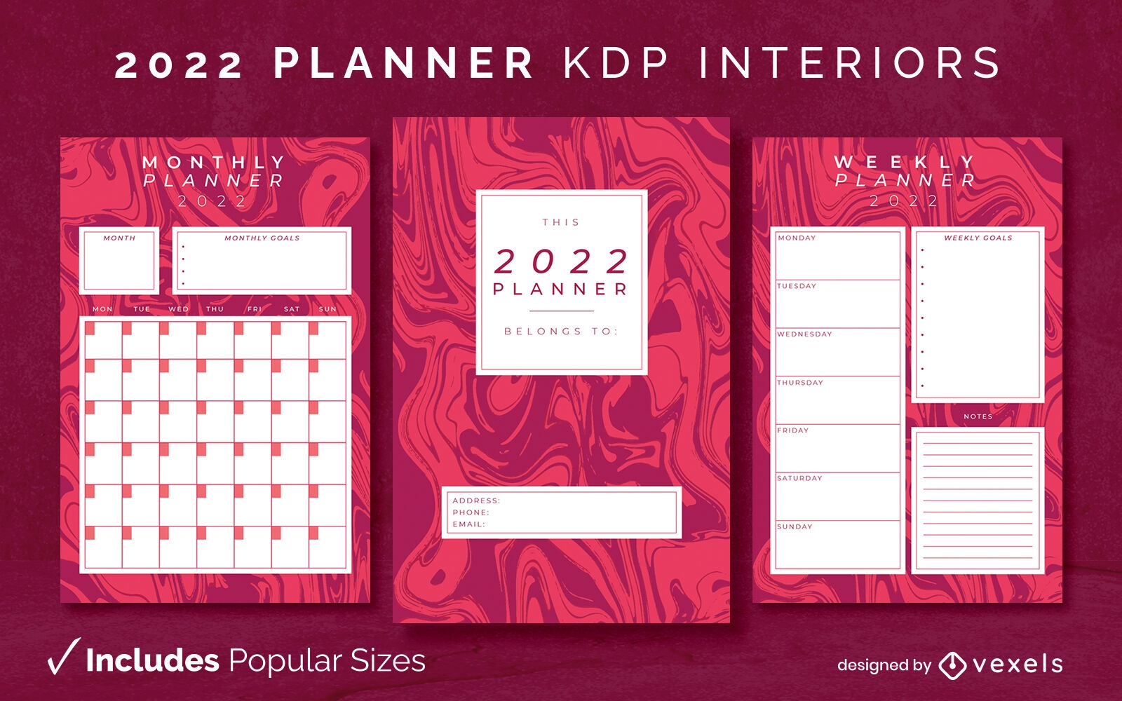 Abstract 2022 planner KDP interior  template