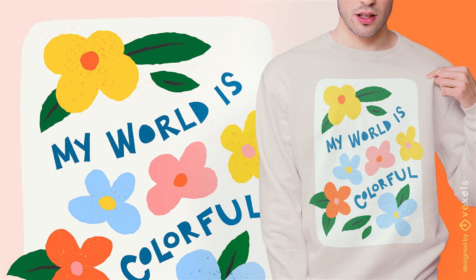 Lovely colorful flowers t-shirt design