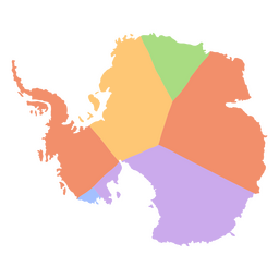 Mapa de continentes planos de la Antártida Diseño PNG