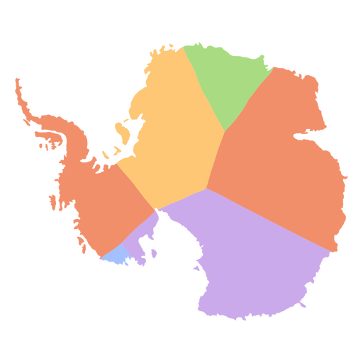 Antarctica flat continents map PNG Design