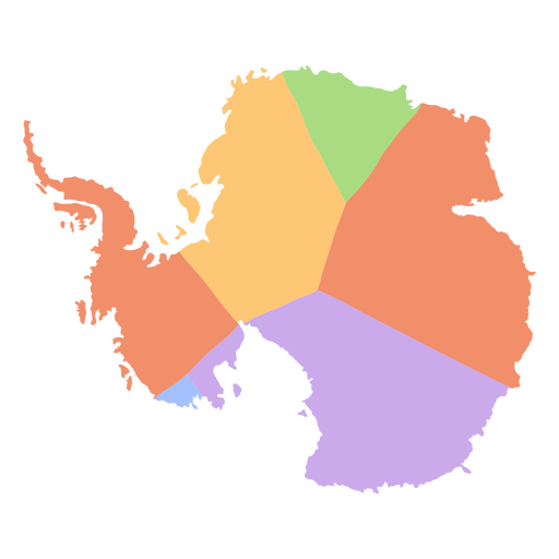 Mapa dos continentes planos da Antártida Desenho PNG