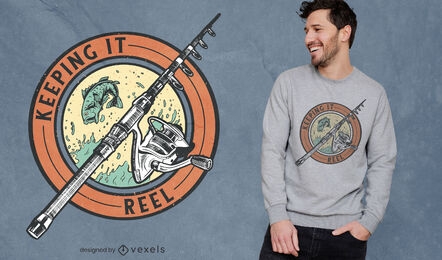 Design de t-shirt para passatempo de pesca com trocadilho