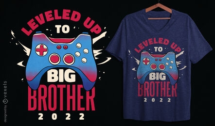 Diseño de camiseta de joystick para juegos de hermano mayor.
