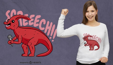 Funny singing dinosaur t-shirt design