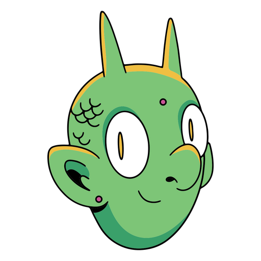 Personagem de desenho animado alien?gena Desenho PNG