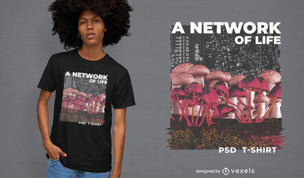 Pilz Stadt Natur Collage T-Shirt PSD