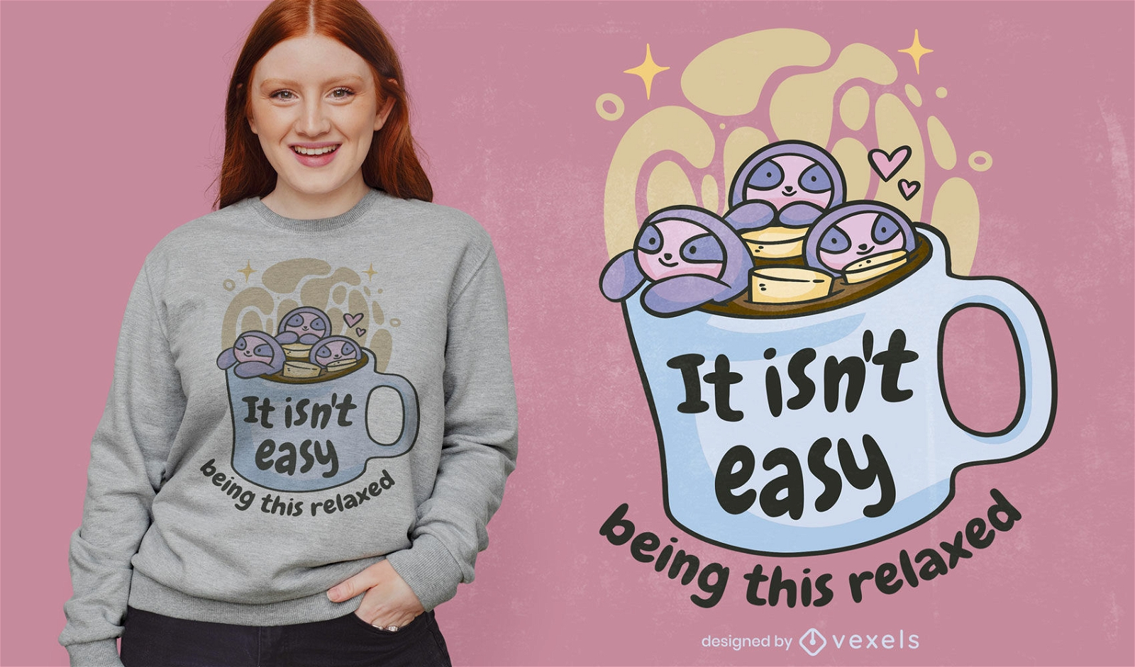 Sloths in a mug funny quote t-shirt design
