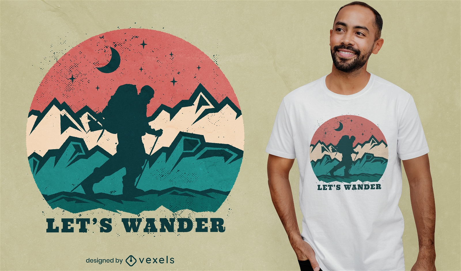 Adventure wander mountain t-shirt design 