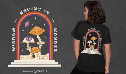 Design conceitual abstrato de t-shirt em forma de cogumelo