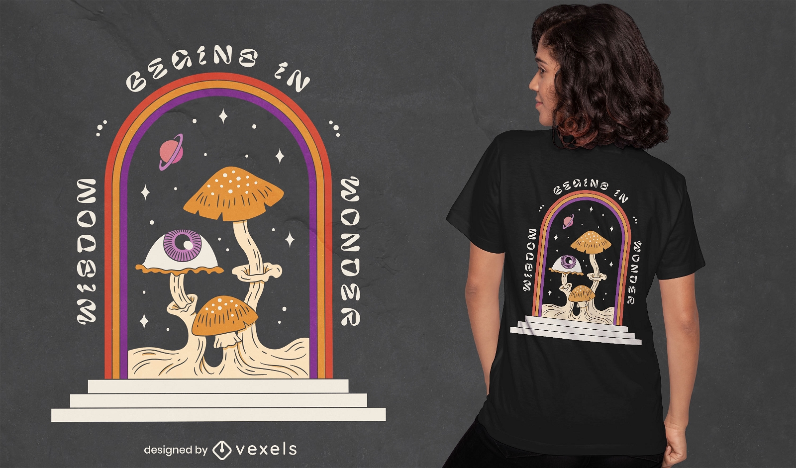 Conceptual abstract mushroom t-shirt design