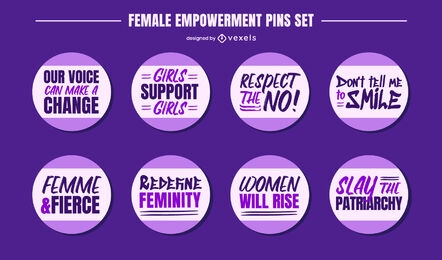 Women empowerment quotes badge set