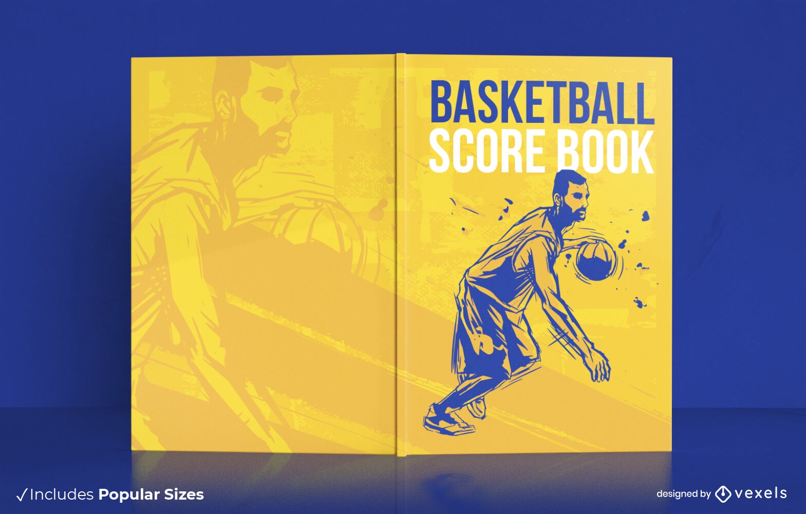 Diseño de portada de libro de jugador de baloncesto deportivo