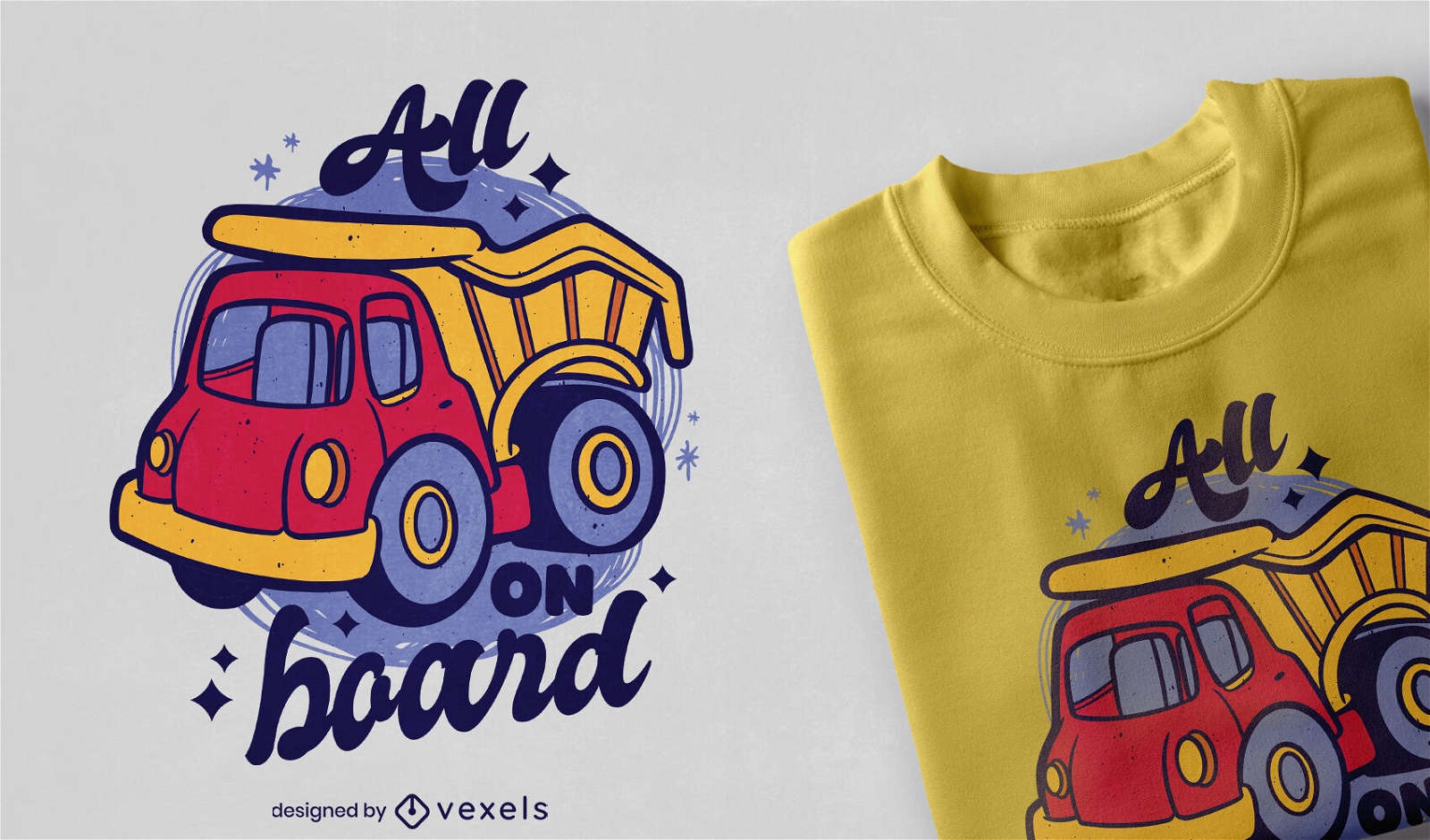 Child toy truck quote t-shirt design
