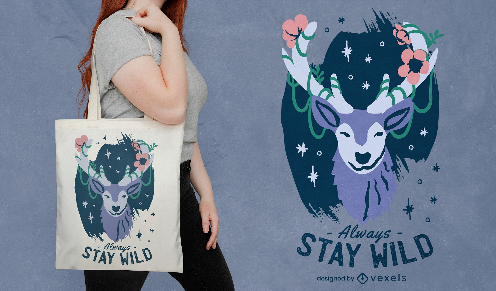 Deer nature wild quote tote bag design