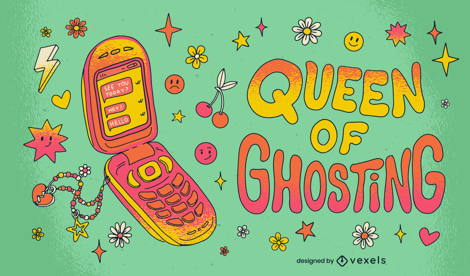 Queen of Ghosting Anti-Valentinsgruß-Illustration