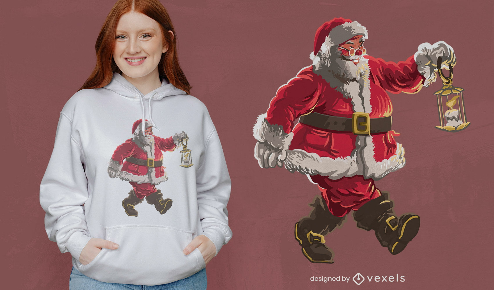 Santa claus christmas detailed t-shirt design