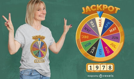 Wheel of fortune months t-shirt design