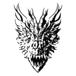 Cabeça de dragão de alto contraste assustador Transparent PNG