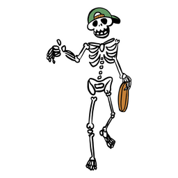 Skeleton with cap and disc PNG Design Transparent PNG