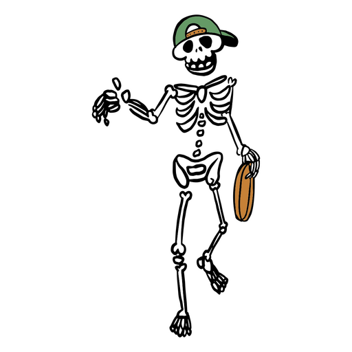 Skelett mit Kappe und Scheibe PNG-Design