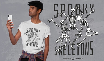 Skeletons dancing funny t-shirt design
