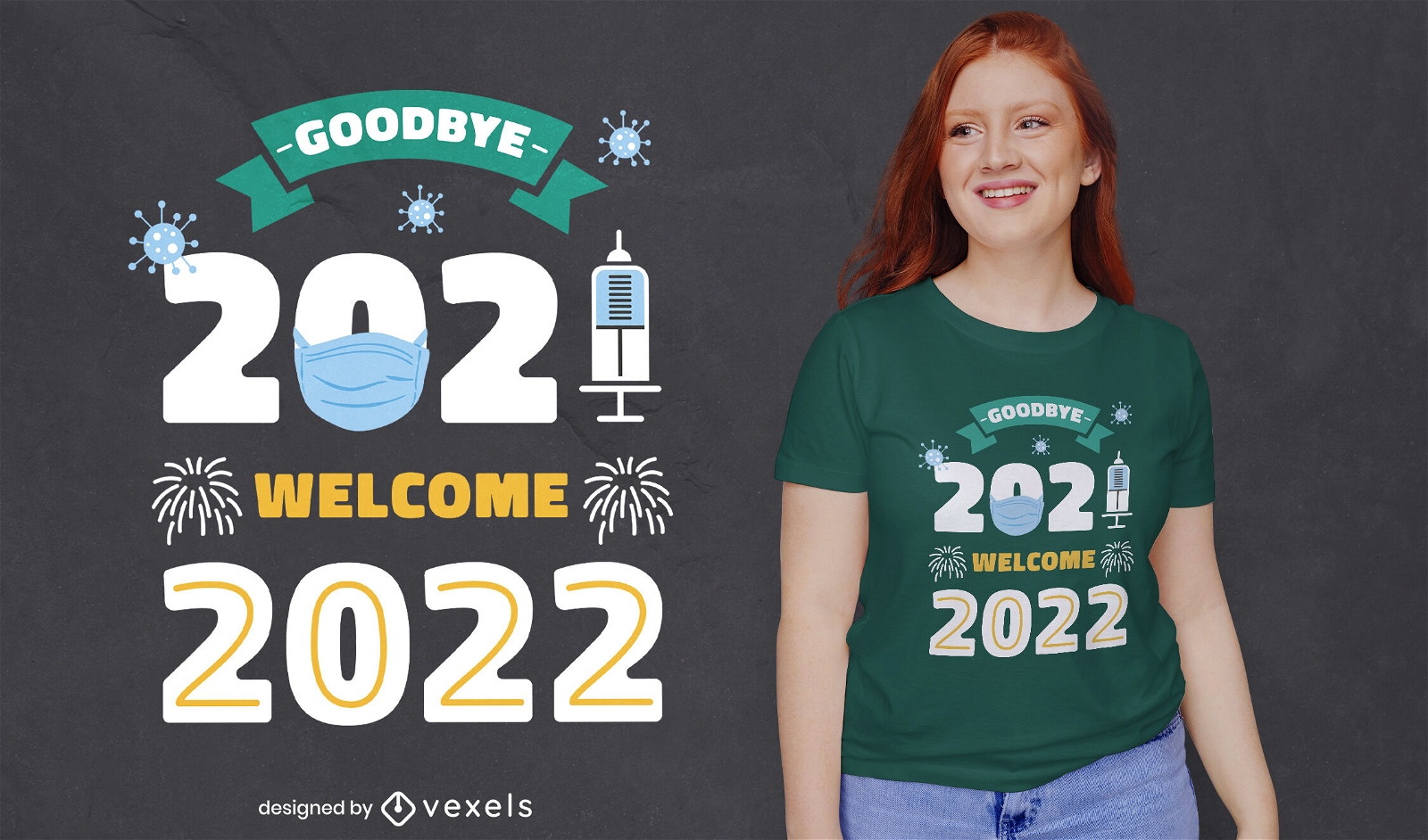 Dise?o de camiseta de despedida de la vacuna 2021.