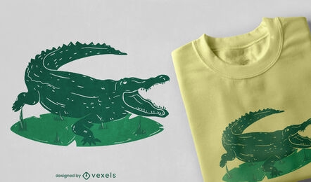 Corte o design da camiseta de crocodilo