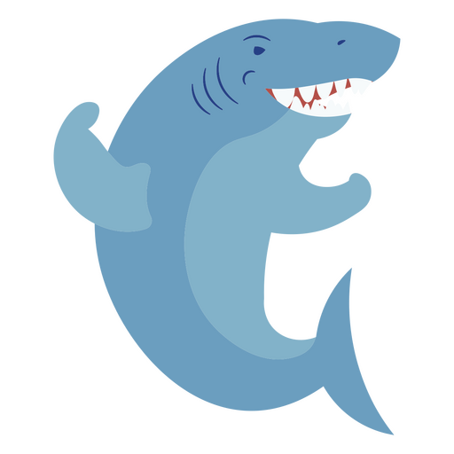 tiburón plano Diseño PNG