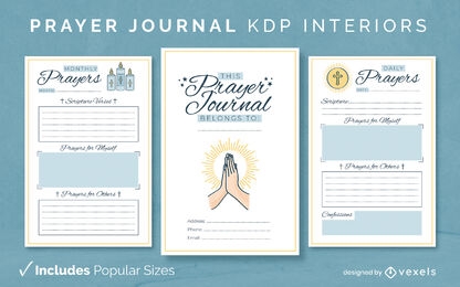 Modelo de diário de oração cristão KDP interior