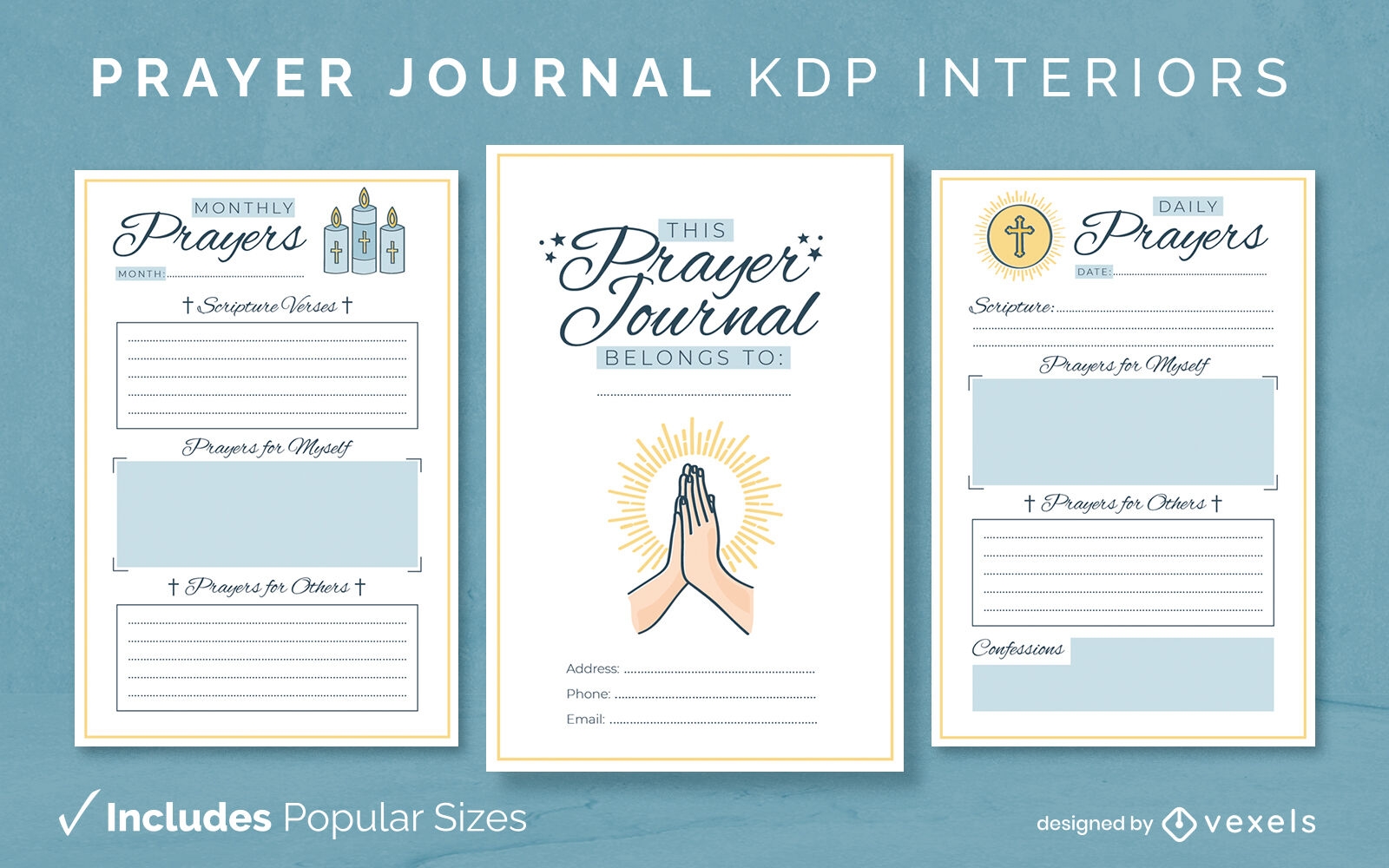 Christian prayer journal template KDP interior