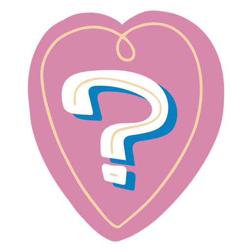 Question Heart Symbol PNG Design
