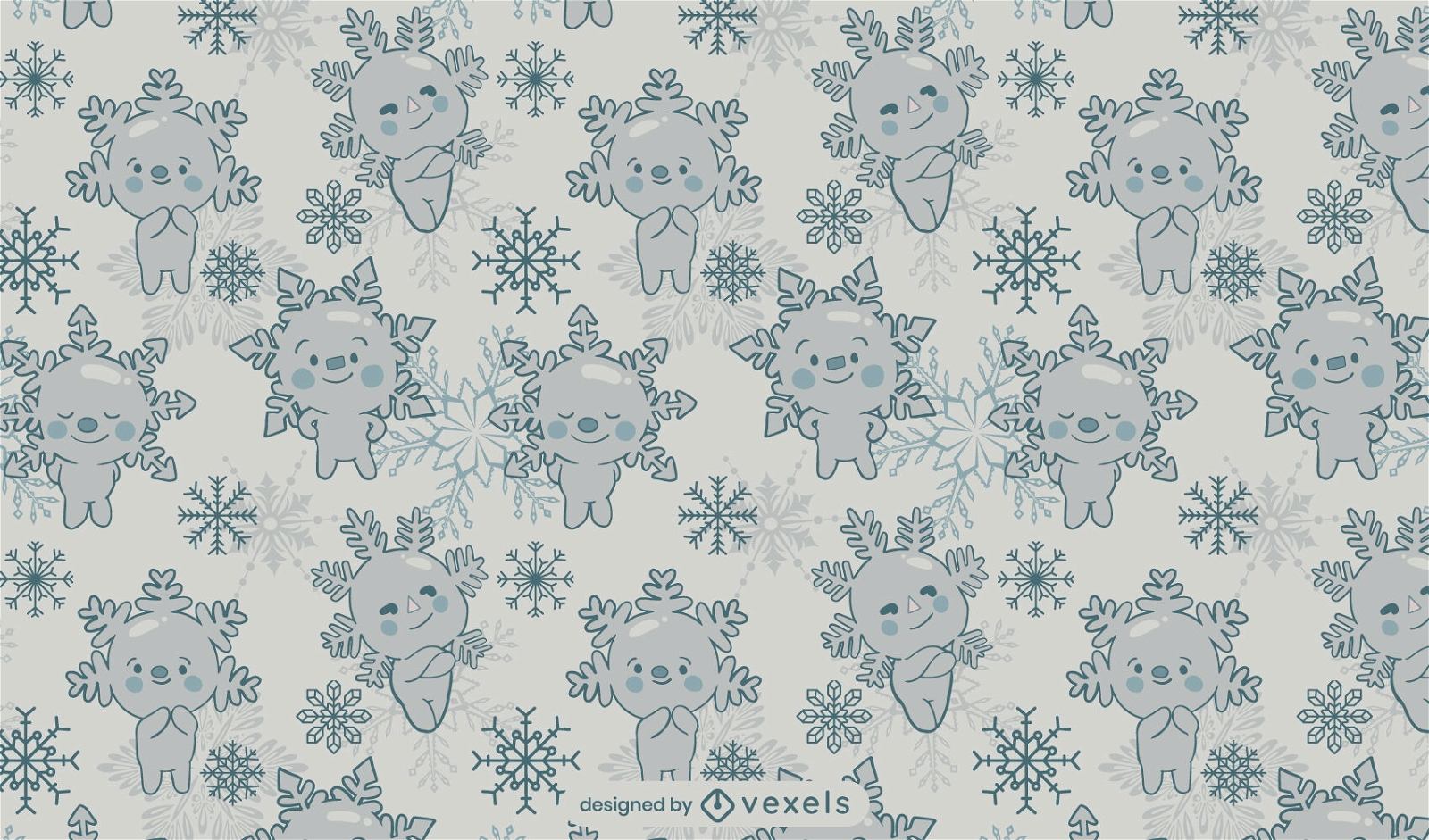 Diseño de patrón lindo copos de nieve de invierno