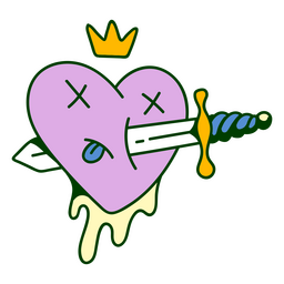 Espada de coração de desenho animado anti dia dos namorados Desenho PNG