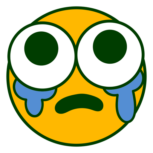 Emoji color stroke crying PNG Design