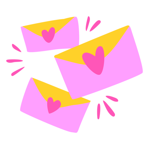 Valentines flat envelopes PNG Design