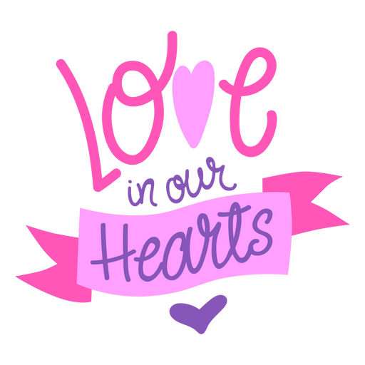 Amor en nuestras letras de corazones Diseño PNG