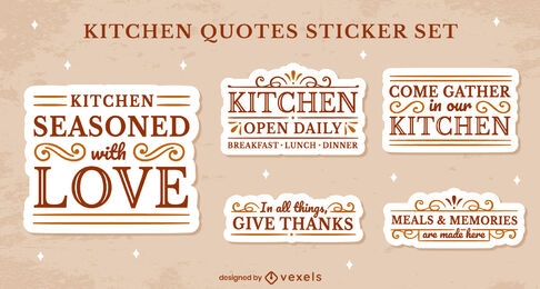 Kitchen quotes sticker set