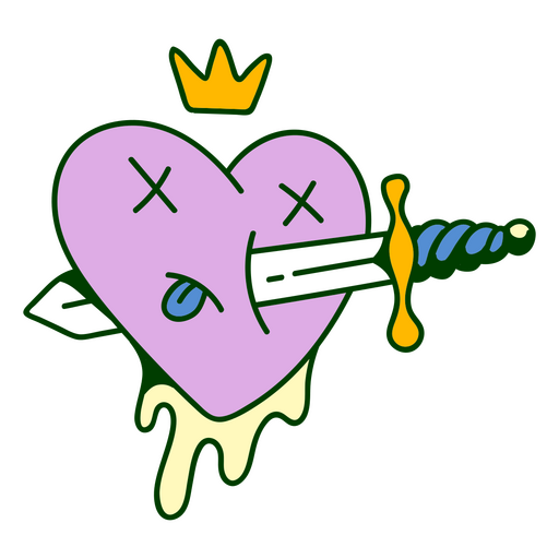 Corazón muerto con cuchillo Diseño PNG